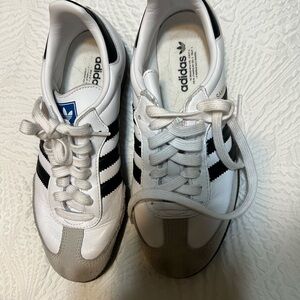 Adidas Samba White and Black Trainers